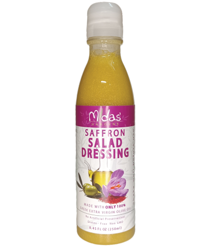 Dressing Salad Midas Gardens EVOO – Saffron Infusion – 250ml (8.45 Fluid Ounce US) PET Bottle