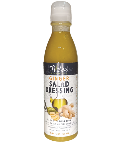Dressing Salad Midas Gardens EVOO – Ginger Infusion – 250ml (8.45 Fluid Ounce US) PET Bottle