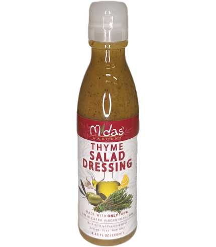 Dressing Salad Midas Gardens EVOO – Thyme Infusion – 250ml (8.45 Fluid Ounce US) PET Bottle